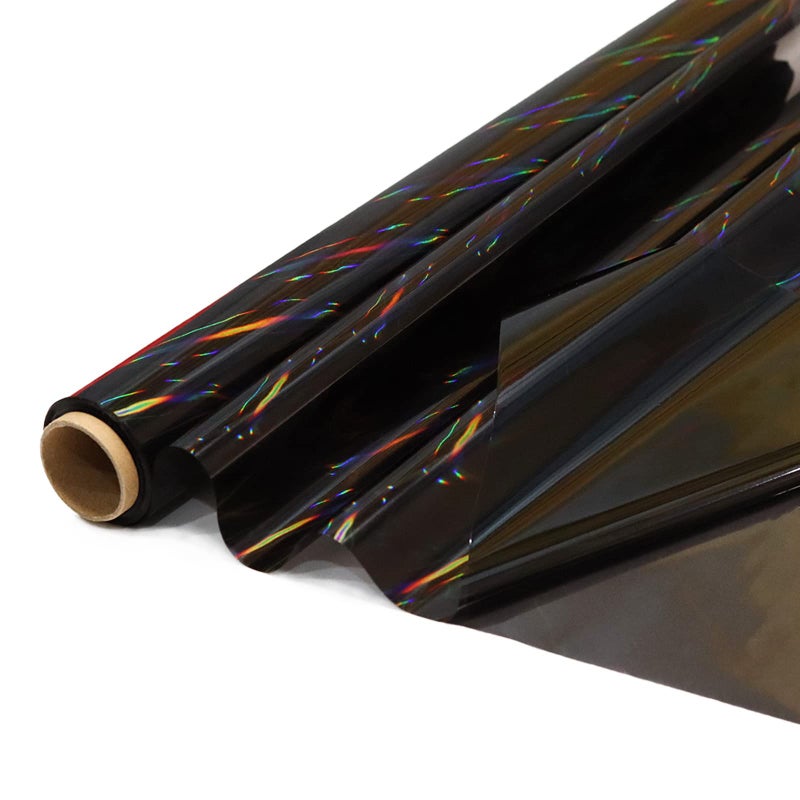CMFYHM Iridescent Black Cellophane Wrap Roll I 34 In Wide X 50 Ft Long I Colorful Cello Perfect For BasketsGifts TreatsBirthday Holiday Wedding Floral Party Arts Crafts Decoration Black